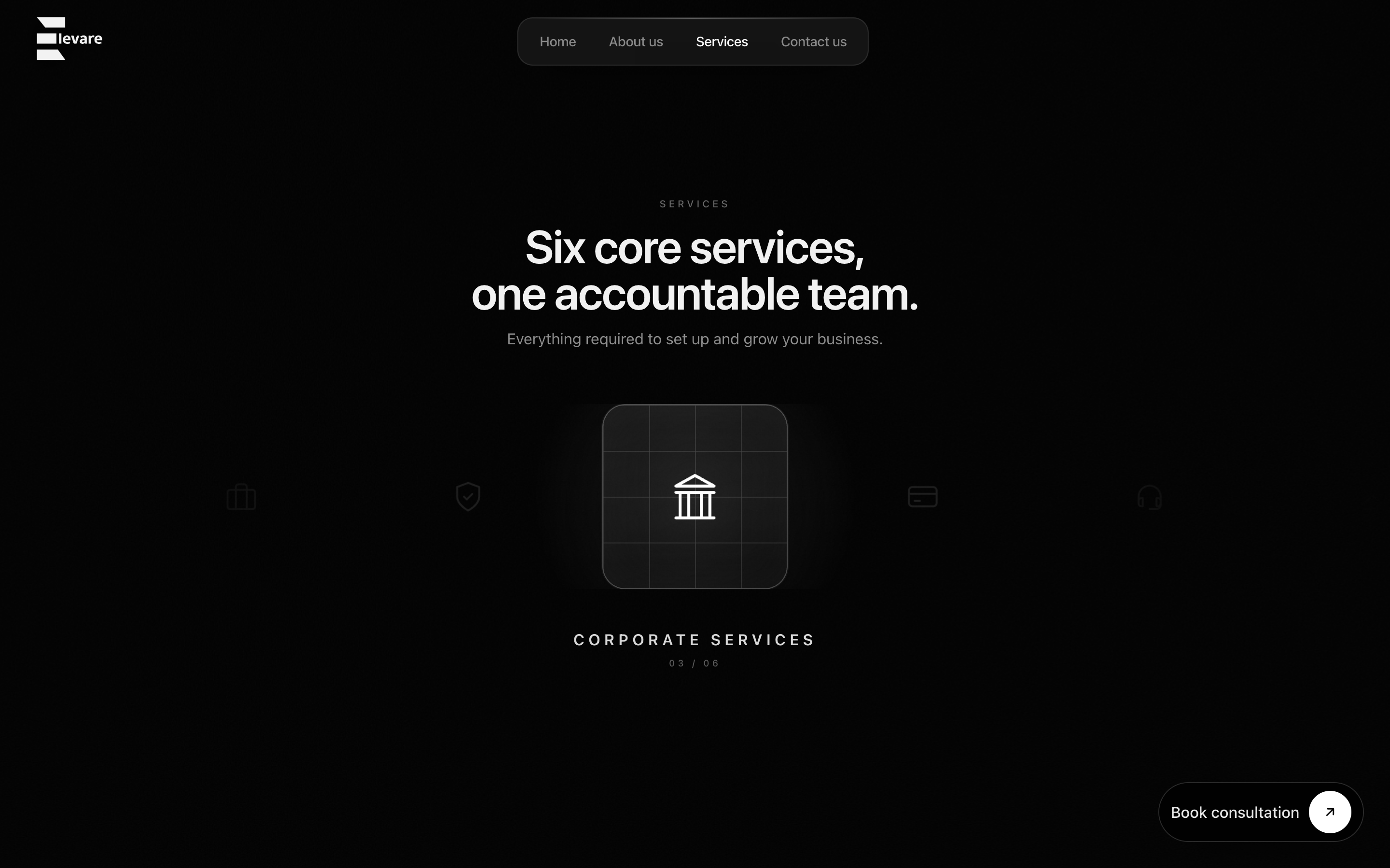 Six core services banner — second service